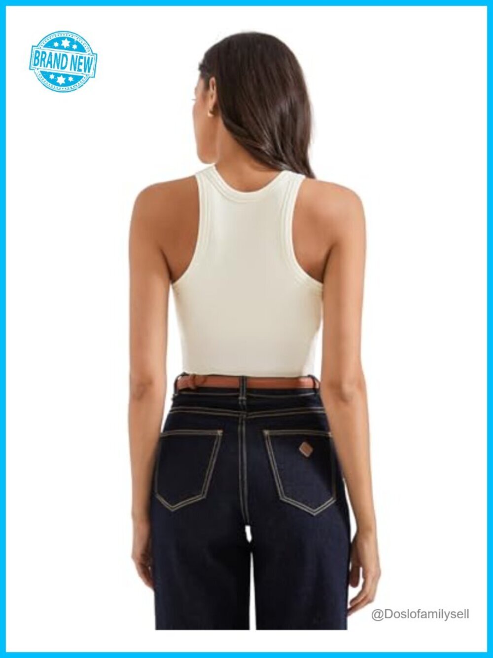 Buttery Soft Ribbed Tank Top with Removable Pads - Racerback - Picture 4 of 7